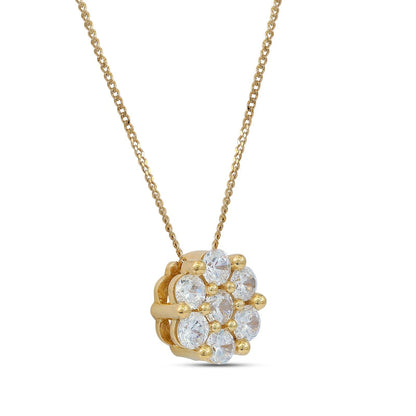 0.5 CT. T.W. Composite Natural Diamond Flower Pendant in 10K Yellow Gold
