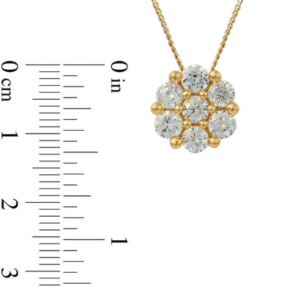 0.5 CT. T.W. Composite Natural Diamond Flower Pendant in 10K Yellow Gold