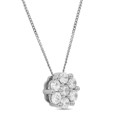 0.75 CT. T.W. Composite Natural Diamond Flower Pendant in 10K White Gold