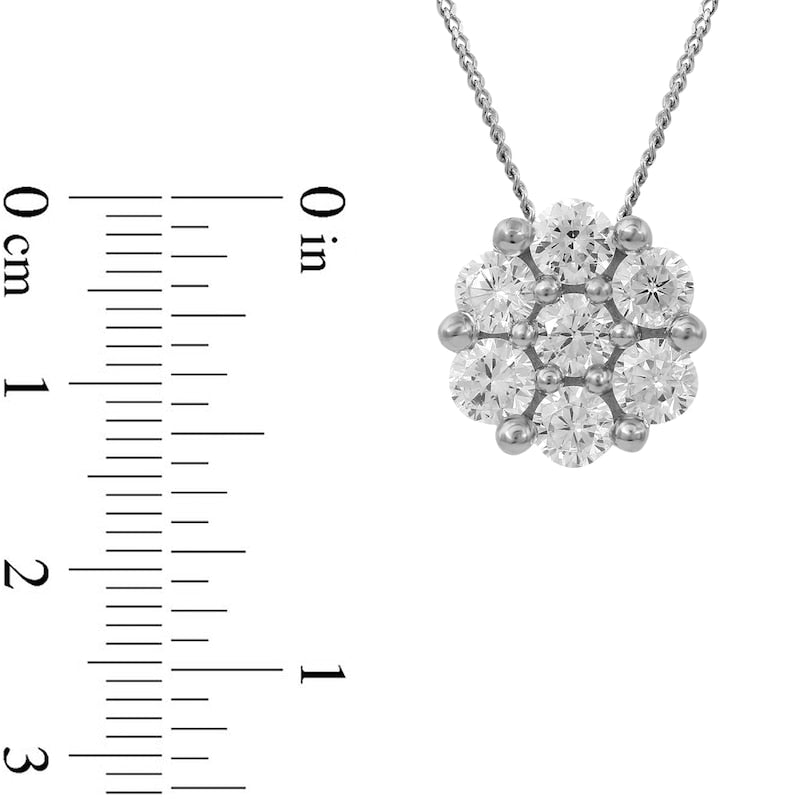 0.75 CT. T.W. Composite Natural Diamond Flower Pendant in 10K White Gold
