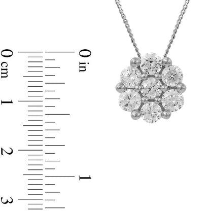 0.75 CT. T.W. Composite Natural Diamond Flower Pendant in 10K White Gold