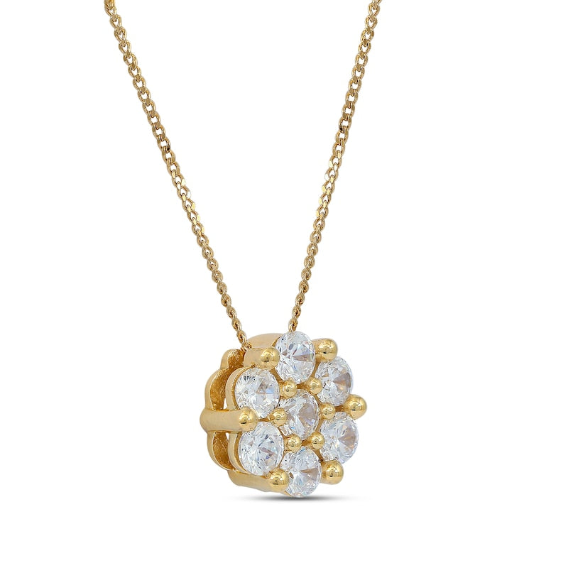 0.75 CT. T.W. Composite Natural Diamond Flower Pendant in 10K Yellow Gold