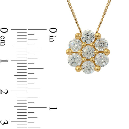 0.75 CT. T.W. Composite Natural Diamond Flower Pendant in 10K Yellow Gold