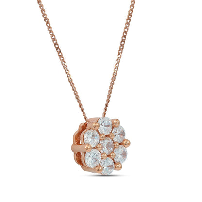 0.75 CT. T.W. Composite Natural Diamond Flower Pendant in 10K Rose Gold