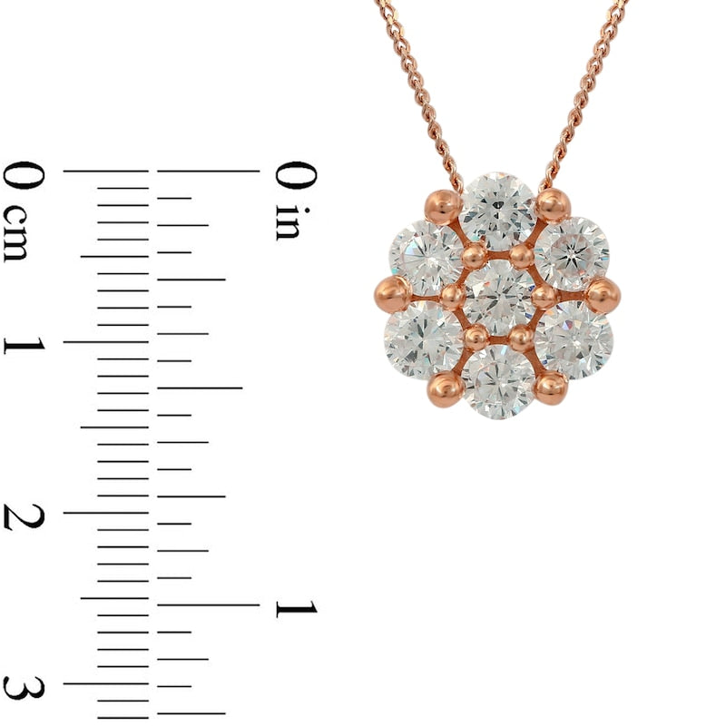 0.75 CT. T.W. Composite Natural Diamond Flower Pendant in 10K Rose Gold
