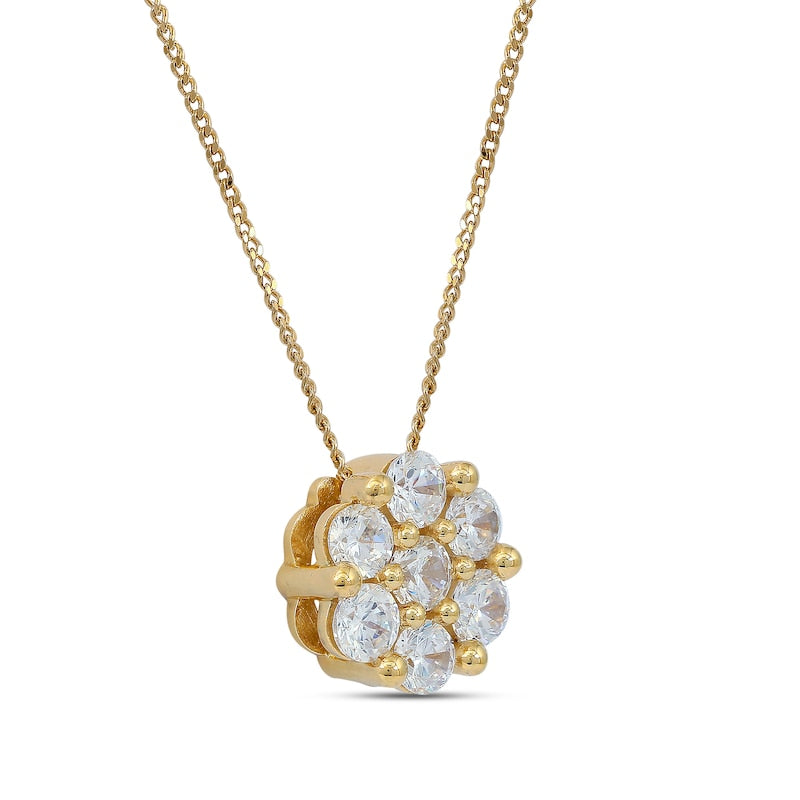 1 CT. T.W. Composite Natural Diamond Flower Pendant in 10K Yellow Gold