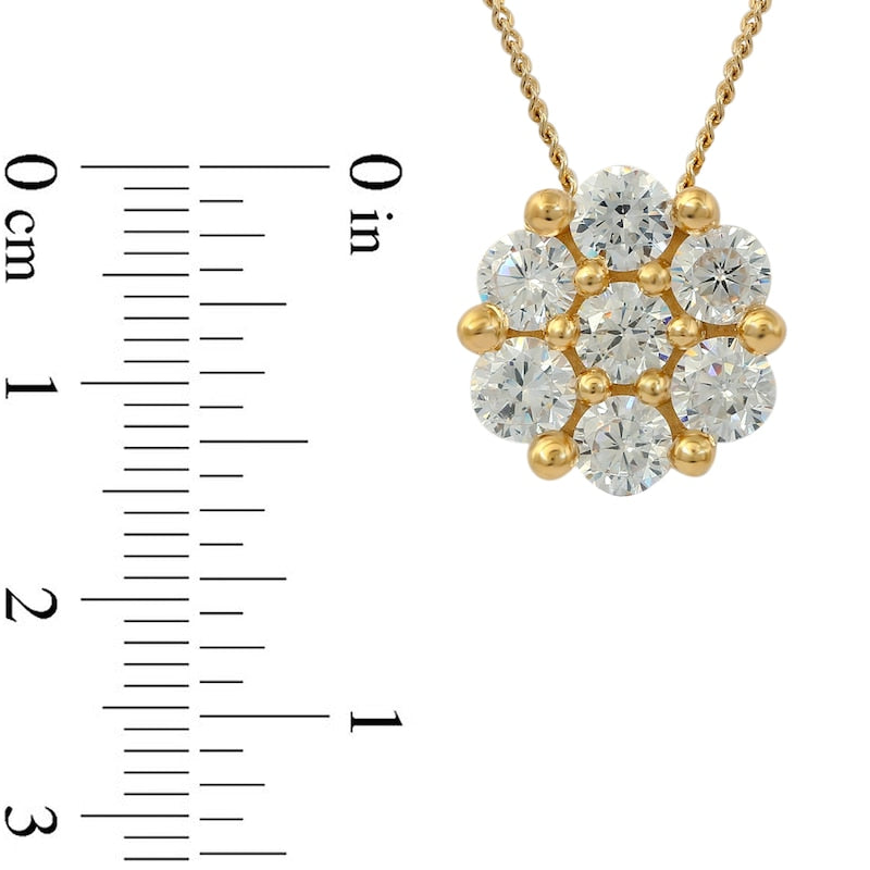 1 CT. T.W. Composite Natural Diamond Flower Pendant in 10K Yellow Gold