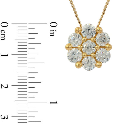 1 CT. T.W. Composite Natural Diamond Flower Pendant in 10K Yellow Gold