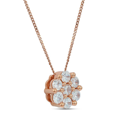 1 CT. T.W. Composite Natural Diamond Flower Pendant in 10K Rose Gold