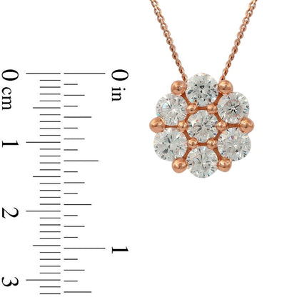 1 CT. T.W. Composite Natural Diamond Flower Pendant in 10K Rose Gold