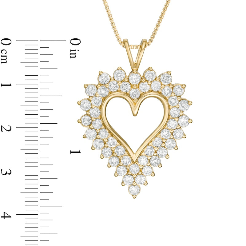 3 CT. T.W. Natural Diamond Sunburst Frame Heart Pendant in Sterling Silver with 14K Gold Plate