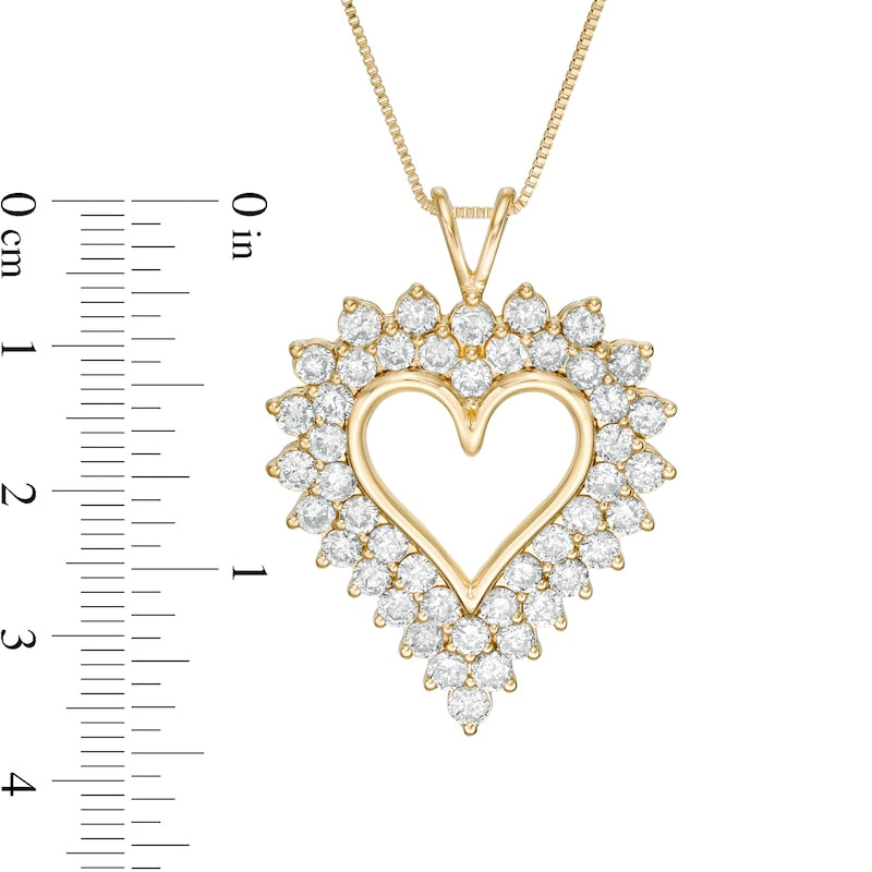 4 CT. T.W. Natural Diamond Sunburst Frame Heart Pendant in Sterling Silver with 14K Gold Plate