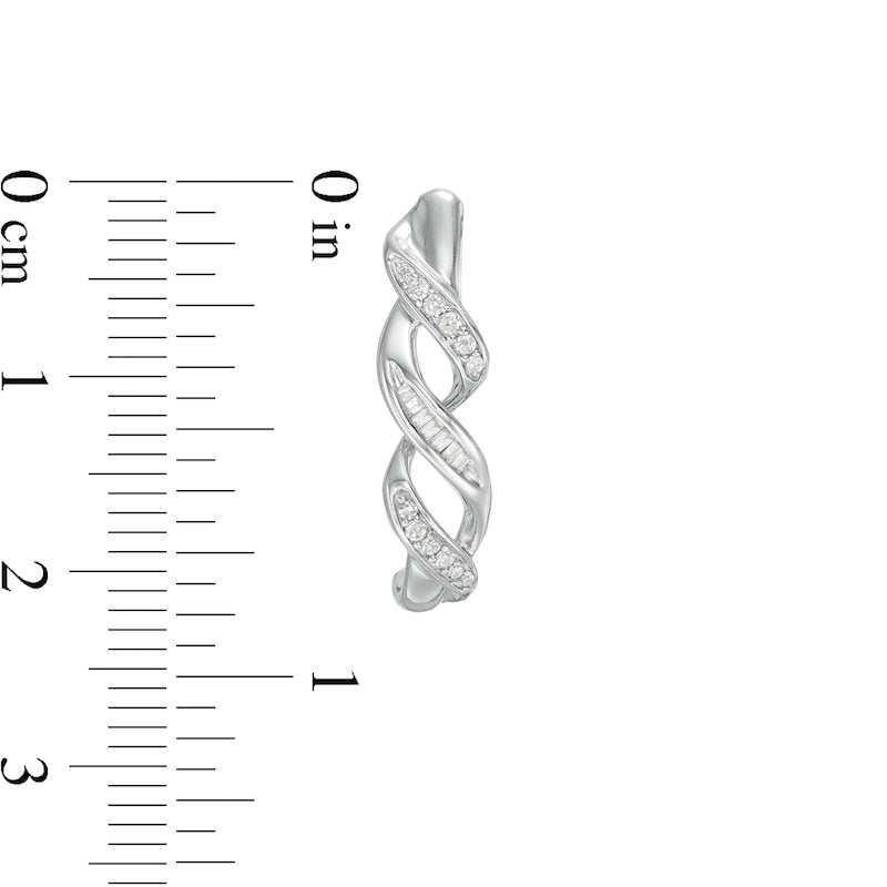 0.2 CT. T.W. Diamond Cascading Ribbon Drop Earrings in Sterling Silver