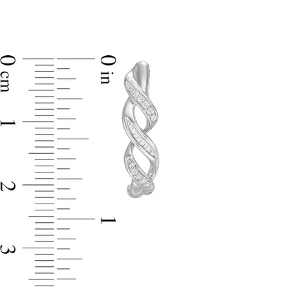 0.2 CT. T.W. Diamond Cascading Ribbon Drop Earrings in Sterling Silver