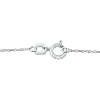 Blue Sapphire and 0.2 CT. T.W. Natural Diamond Alternating Cross Pendant in 10K White Gold
