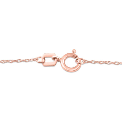 Oval Emerald and 0.05 CT. T.W. Natural Diamond Quatrefoil Frame Antique Vintage-Style Pendant in 10K Rose Gold