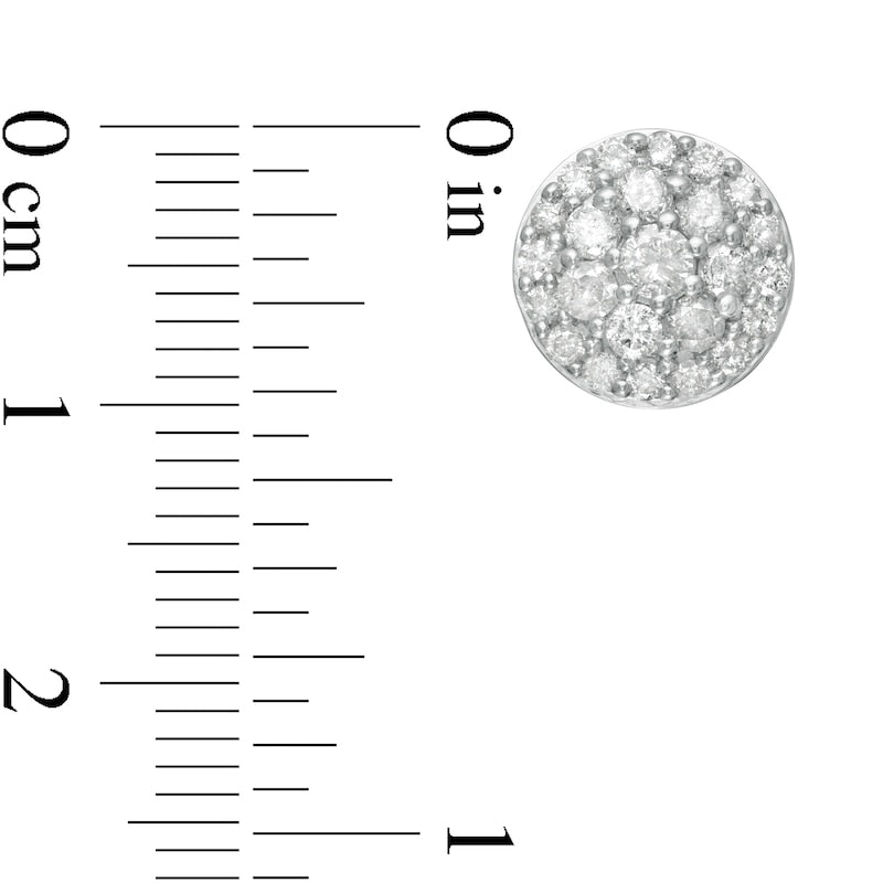 1 CT. T.W. Composite Diamond Circle Stud Earrings in 10K White Gold