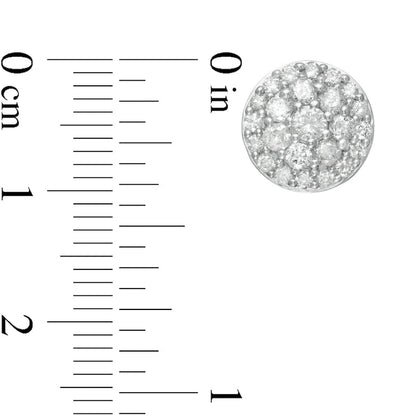 1 CT. T.W. Composite Diamond Circle Stud Earrings in 10K White Gold