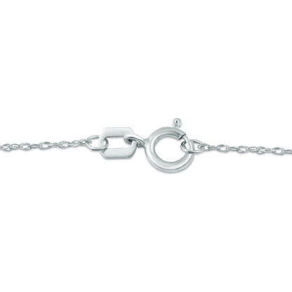Sideways Emerald-Cut Amethyst and White Lab-Created Sapphire Octagonal Frame Necklace in Sterling Silver