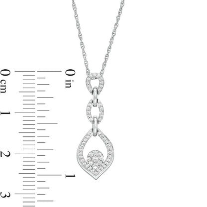 0.2 CT. T.W. Composite Natural Diamond Triple Flame Pendant in Sterling Silver