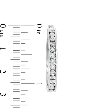 0.25 CT. T.W. Diamond Hoop Earrings in Sterling Silver