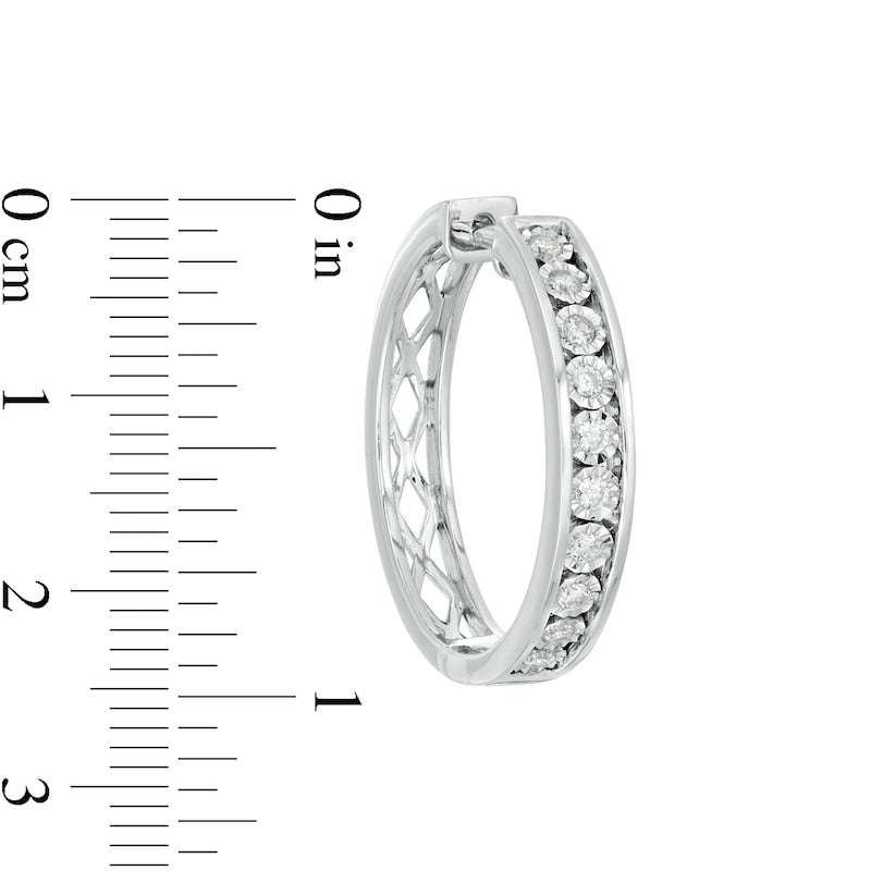 0.5 CT. T.W. Diamond Hoop Earrings in Sterling Silver