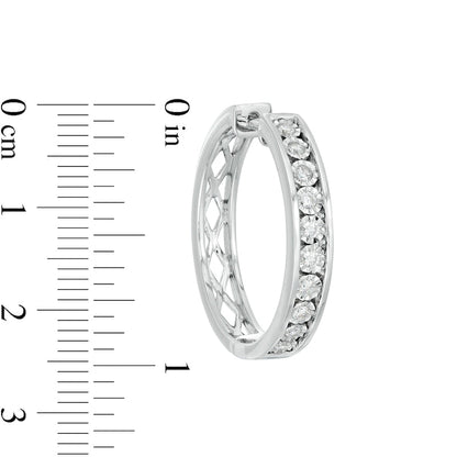 0.5 CT. T.W. Diamond Hoop Earrings in Sterling Silver