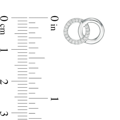 0.13 CT. T.W. Diamond Interlocking Circles Stud Earrings in Sterling Silver