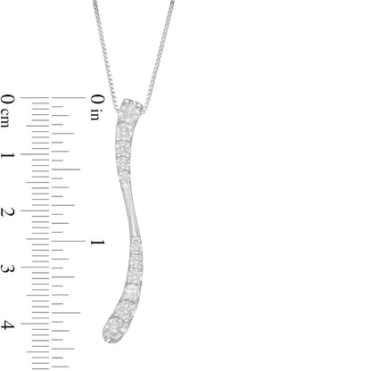0.88 CT. T.W. Journey Natural Diamond Linear Wave Pendant in 10K White Gold