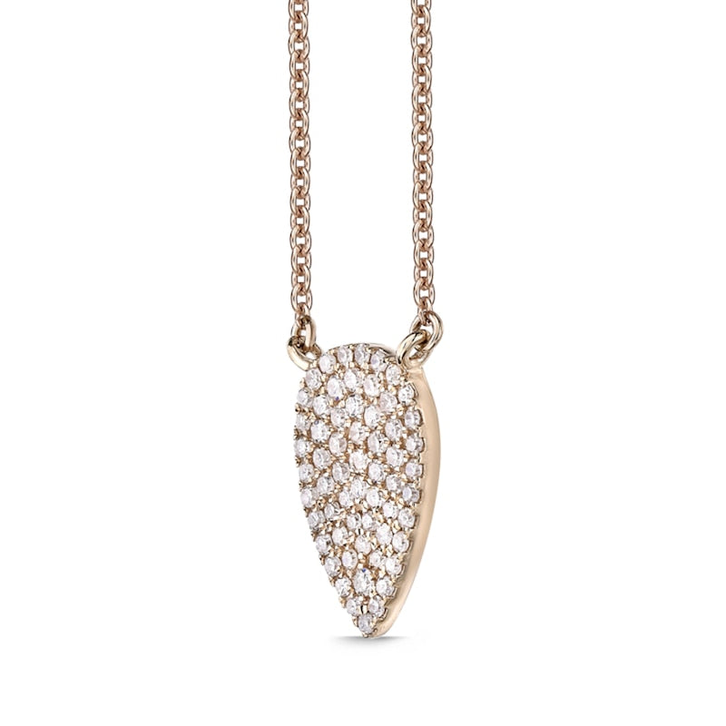 0.25 CT. T.W. Composite Natural Diamond Teardrop Necklace in 10K Rose Gold