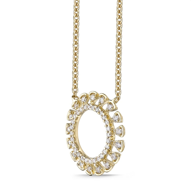 0.25 CT. T.W. Composite Natural Diamond Sun Necklace in 10K Yellow Gold