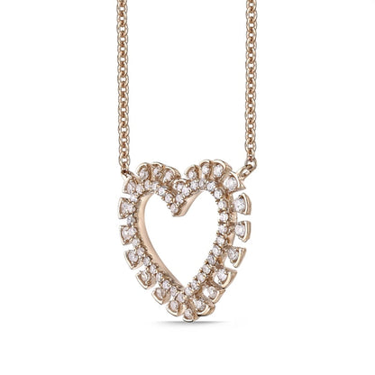 0.25 CT. T.W. Composite Natural Diamond Heart Necklace in 10K Rose Gold