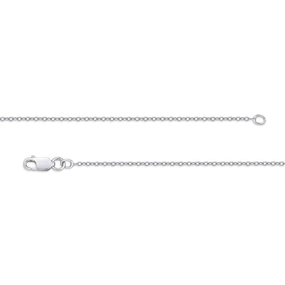 0.2 CT. T.W. Natural Diamond Mom" Necklace in 14K White Gold"