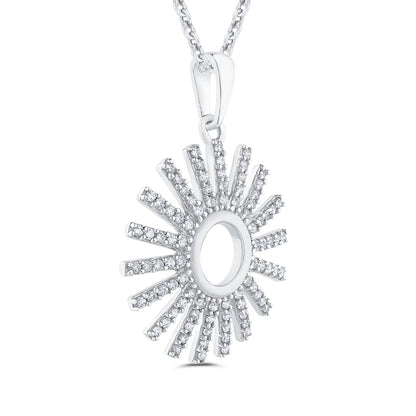 0.33 CT. T.W. Natural Diamond Sun Ray Pendant in 10K White Gold