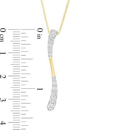 0.5 CT. T.W. Journey Natural Diamond Wave Pendant in 10K Yellow Gold