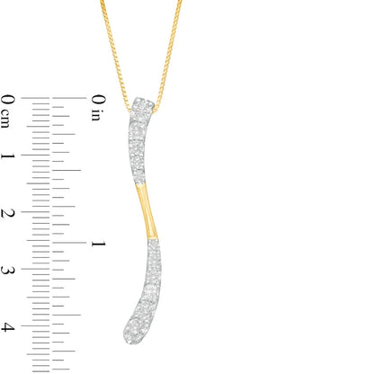 0.88 CT. T.W. Journey Natural Diamond Wave Pendant in 10K Yellow Gold