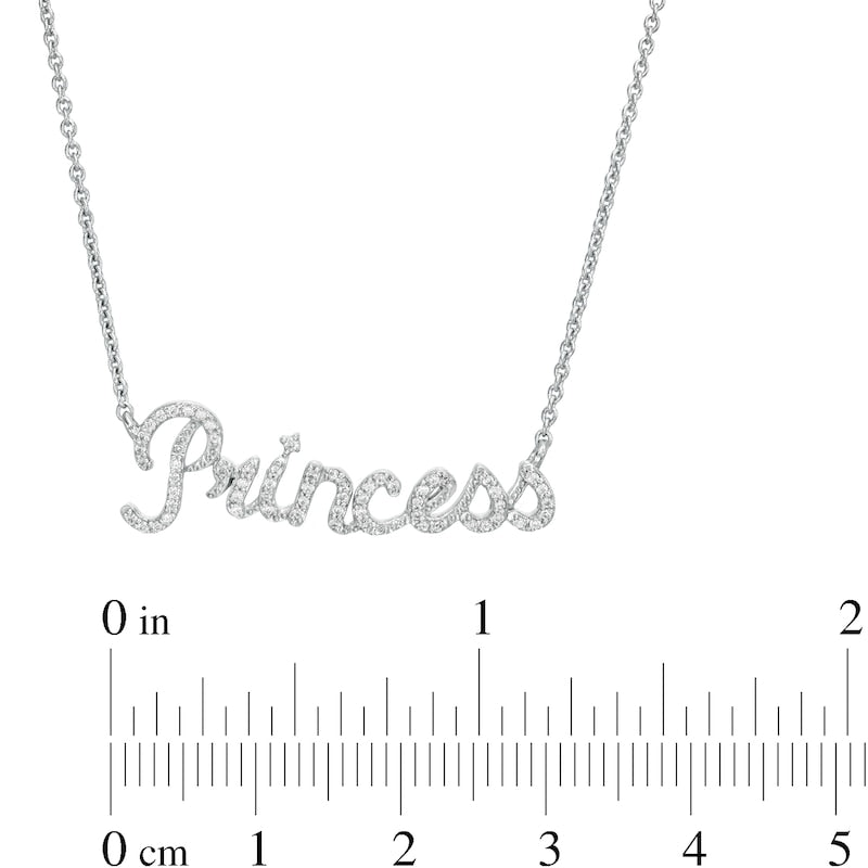 0.2 CT. T.W. Natural Diamond Princess" Necklace in Sterling Silver"
