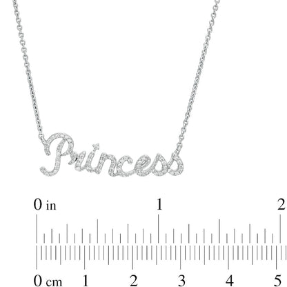 0.2 CT. T.W. Natural Diamond Princess" Necklace in Sterling Silver"