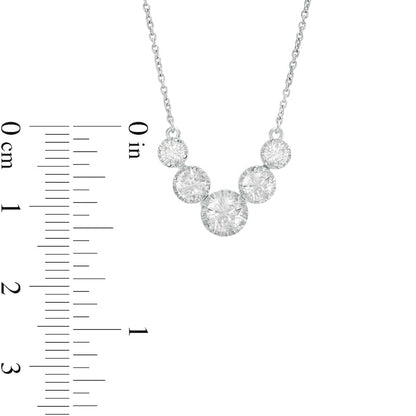Natural Diamonds Amplified 1 CT. T.W. Natural Diamond Five Stone Necklace in 10K White Gold