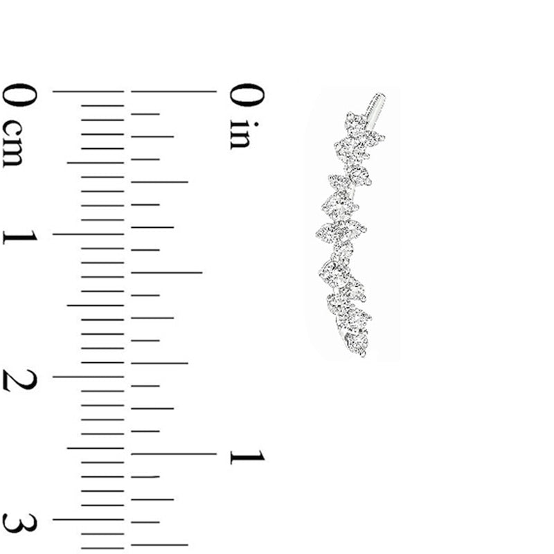 0.5 CT. T.W. Diamond Scattered Crawler Earrings in 10K White Gold