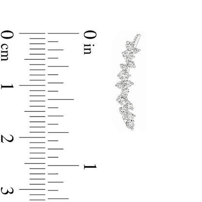 0.5 CT. T.W. Diamond Scattered Crawler Earrings in 10K White Gold