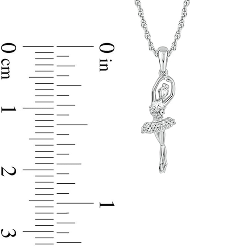 0.1 CT. T.W. Natural Diamond Relev? Ballerina Pendant in 10K White Gold
