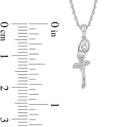 0.1 CT. T.W. Natural Diamond Relev? Ballerina Pendant in 10K White Gold