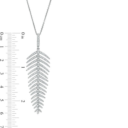 1 CT. T.W. Natural Diamond Palm Leaf Pendant in 10K White Gold