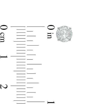 1.25 CT. T.W. Diamond Solitaire Stud Earrings in 10K White Gold (I/I3)