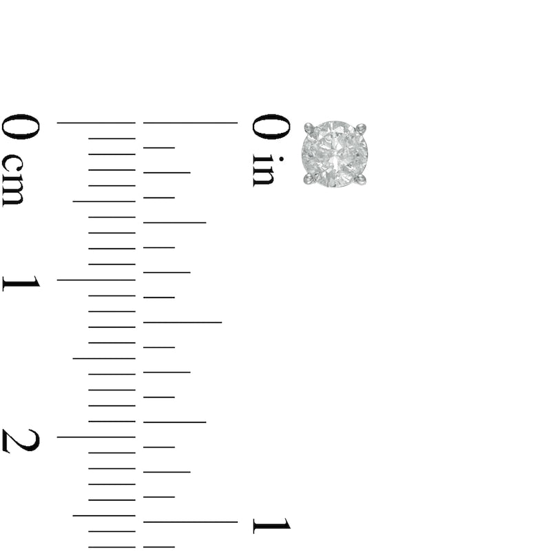 0.63 CT. T.W. Diamond Solitaire Stud Earrings in 10K White Gold (I/I3)