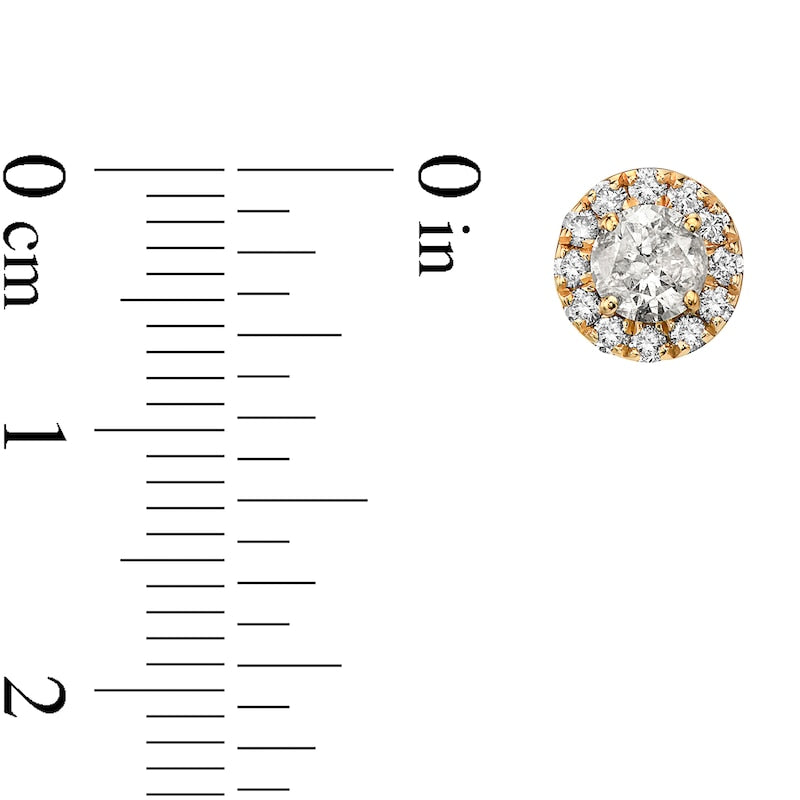 1 CT. T.W. Diamond Frame Stud Earrings in 10K Gold