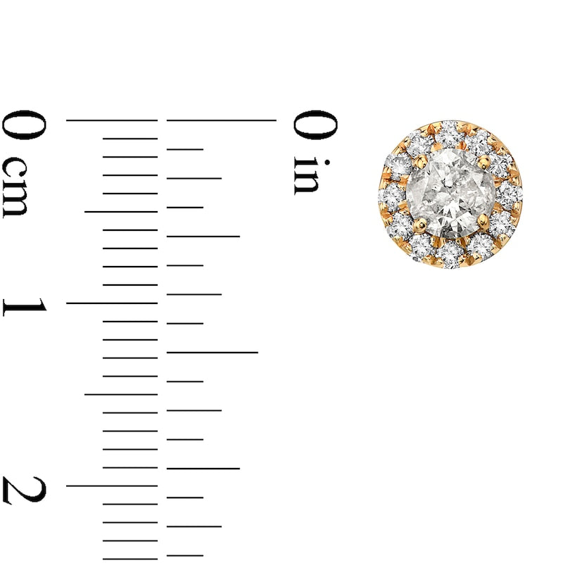 1.25 CT. T.W. Diamond Frame Stud Earrings in 10K Gold