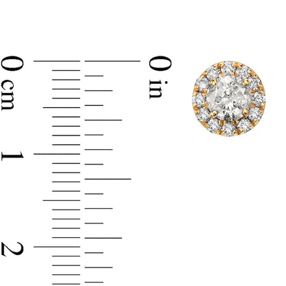 1.25 CT. T.W. Diamond Frame Stud Earrings in 10K Gold
