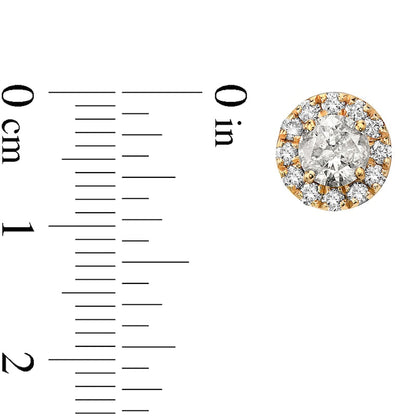 1.5 CT. T.W. Diamond Frame Stud Earrings in 10K Gold